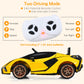 Olakids Kids 12V Licensed Lamborghini Sian Ride On Car, Electric Vehicle For Toddler With Control Remote, Battery Powered Toy With Music, 2 Speeds, Suspension, Led Lights, Bluetooth (Yellow)