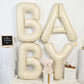 Letter Balloons Beige,40 Inch Letter A Balloons,A-Z Alphabet Name Foil Balloons,Big Single Cream Aluminum A Word Balloons Helium
