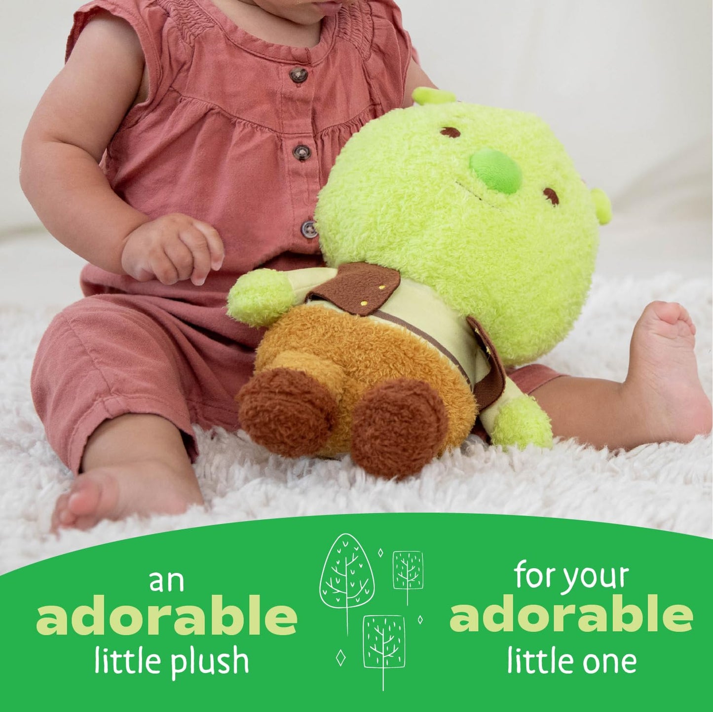 KIDS PREFERRED Shrek Cuteeze Plush Toy - 12" Green Soft Plushie with Crinkle Sound, Comforting Beans - Ideal Gift for Baby Boys & Girls