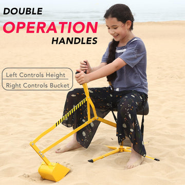 Sand Digger Sandbox Digger Toy, 360Rotating Base, Sturdy Stable Steel Frame Structure-Metal Bucket, Kids Digger Excavator Diggin