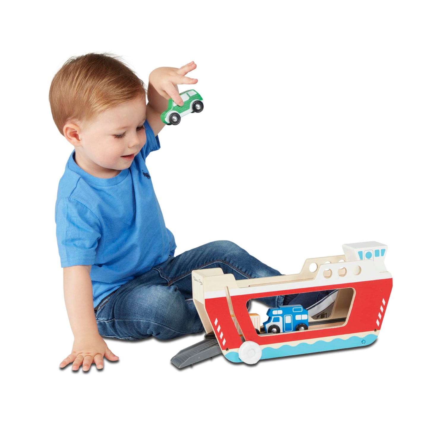 Melissa & Doug Wooden Ferryboat with 4 Wooden Vehicles