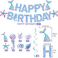 Zwiebeco Mermaid Birthday Party Decoration Supplies - Mermaid Happy Birthday Banner Bunting Garland Hanging Paper Swirls Kit For
