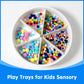 Odoorgames Large Round Sensory Bin with Lid, White Plastic, Includes 6 Removable Storage Dividers, Ideal for Toddler Play and Education