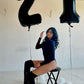 Iwerp Number 2 Balloon, Black, 40 Inch, Unisex, Birthday Decorations, All Ages, Reusable, Self Sealing, Foil Mylar