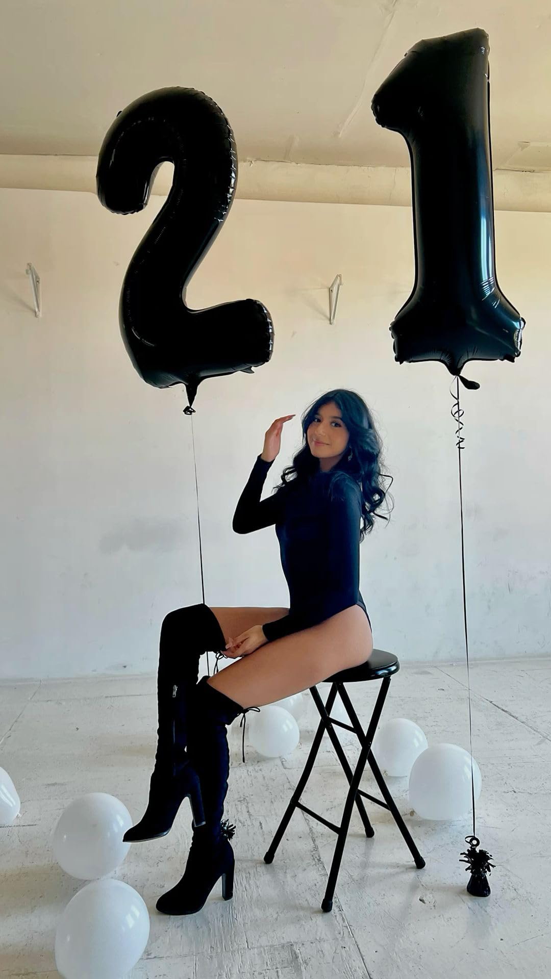 Black Number 21 Balloon 40 Inch, 21 Number Balloons, 21St Black Birthday Decorations, 21 Year Old Women Men Party Supplies