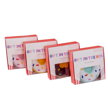 CONTRACONTACT Donut Girl Purse Party Set of 4, Kids Toys Crossbody Gift Sets in Four Colors for Girls Age 3+, Doughnut Toy Bags 