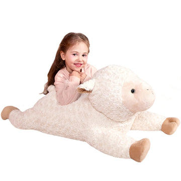 Ikasa Large Sheep Stuffed Animal Plush Toy,Giant Lamb Cute Jumbo Soft Toys,30' Huge Big Size Plushy Fat Oversized Plushie,Gifts For Kids (Sheep)