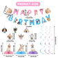 16 Pcs Dog Birthday Party Supplies, Dog Party Decorations, 6 Dog Hanging Cutouts, 6 Hanging Swirl Decorations And 3 Birthday Hon