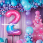 Rainbowq 2 Balloon Number 40 Inch For Boy Or Girl Big Starry 0-9 Foil Mylar Large 2 Number Balloon Happy 2Nd Birthday Party Anni