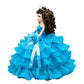 Kinnex Collections By Amanda 18' Porcelain Quince Anos Quinceanera Umbrella Last Doll Muneca Centerpiece ~ Kw18728 ~ (Turquoise)