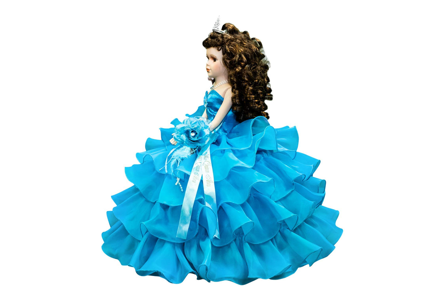 Kinnex Collections By Amanda 18' Porcelain Quince Anos Quinceanera Umbrella Last Doll Muneca Centerpiece ~ Kw18728 ~ (Turquoise)