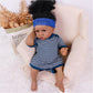 Maihao Reborn Baby Dolls Black Girl With Soft Body African American Real Life Babies Girl That Look Lifelike Newborn Baby Open Eyes 22Inch (Blue)