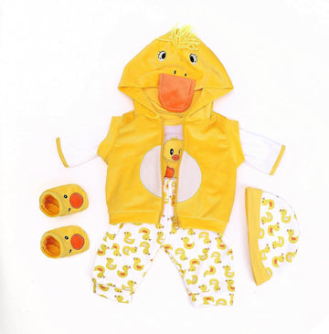 Scnbom Reborn Baby Dolls Girl Clothes For 17-22Inch Outfits Accesories (Yellow Duck 5Pcs Set)