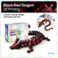 Rwsefk 30 In 3D Printed Dragon, 30Inch Dragon,3D Dragon Toy,Large Dragon Present,Ariculated Crystal Dragon(Red Black