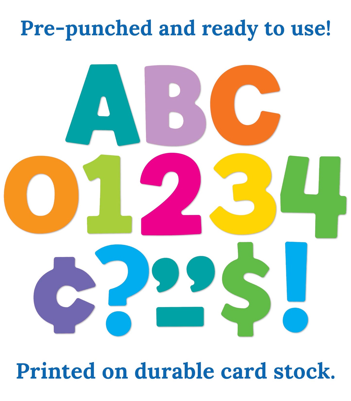 Carson Dellosa 152-Piece 3 Colorful Bulletin Board Letters for Classroom, Alphabet Letters, Numbers, Punctuation & Symbols, Cuto