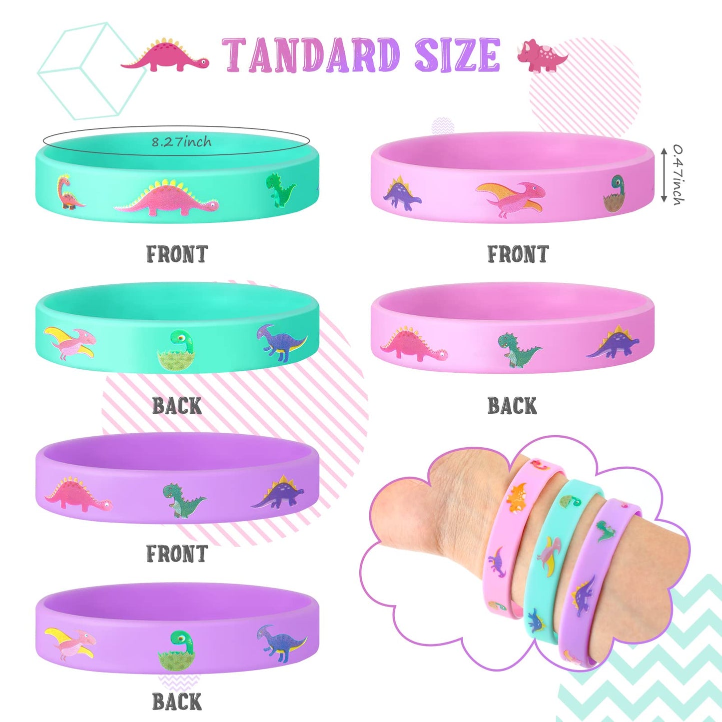 30 Pack Dinosaur Party Favors Dinosaurs Silicone Wristbands Dinosaurs Bracelets Girl Dinosaur Birthday Party Supplies Gifts Bag
