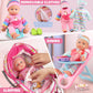 Baby Doll Stroller Toys Set With 12.5'' Baby Doll,Dining Chair,Quilt Pillow,24 Pcs Baby Doll Accessories And 2 Sets Doll Clothes