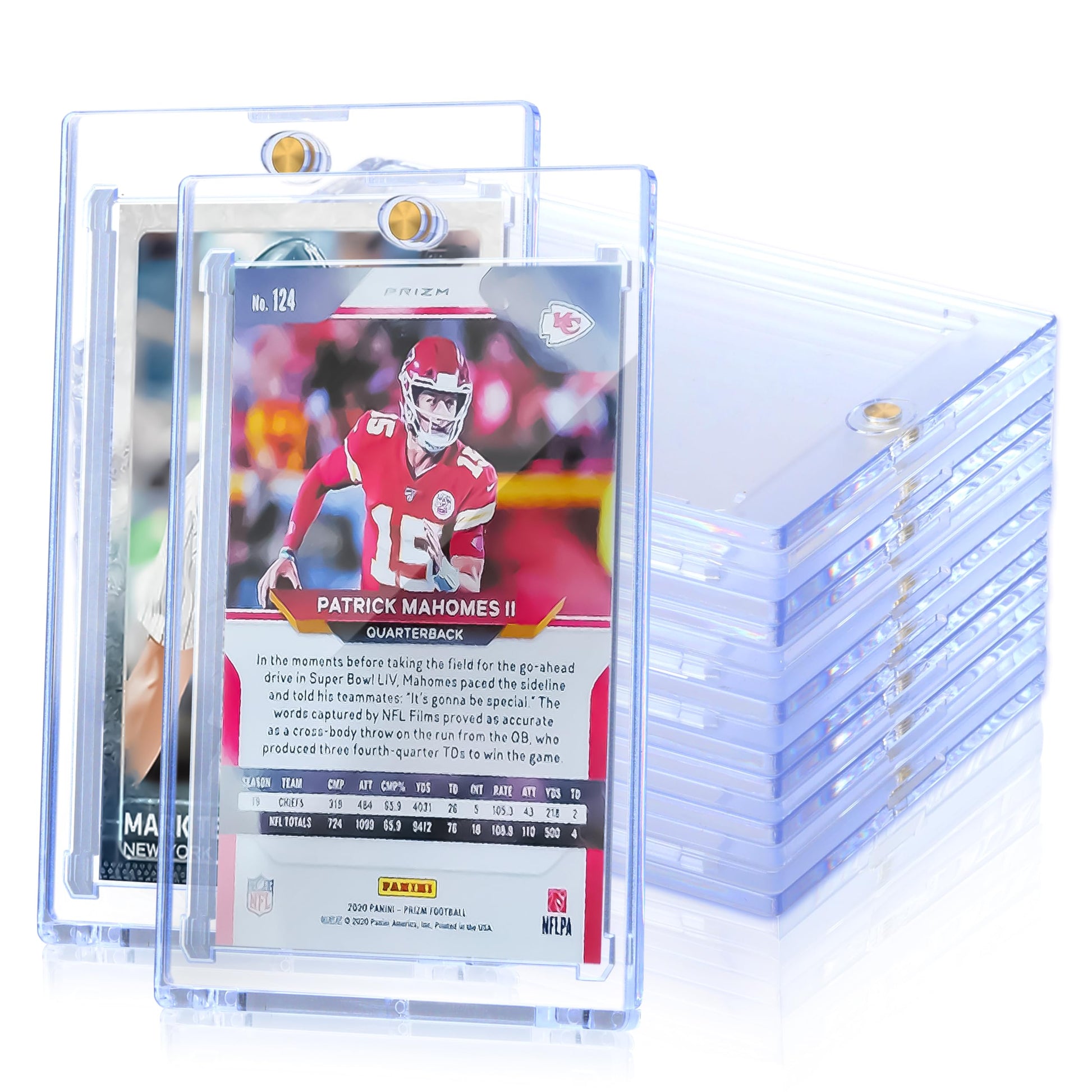 Qtyord 5 Pack 35Pt Magnetic Card Holder For Trading Cards, One-Touch Card Case Holder For Baseball Football Sports Mtg Tcg Colle