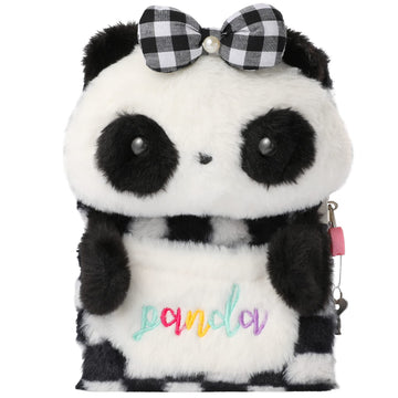 Yoytoo Panda Diary For Girls With Lock And Keys, Plush Panda Notebook Journal With 160 Pages For Writing Drawing, Birthday Gift For School Students Teens Kids