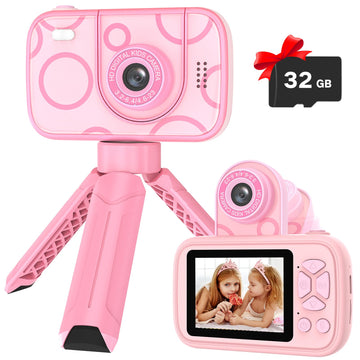 Teslahero Kids Camera Toys For 3-12 Years Old Boys Girls,Children'S Camera With Flip-Up Lens For Selfie & Video,Hd Digital Camer
