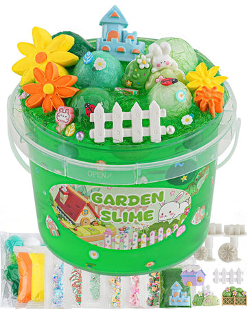 Garden Green Slime Kit For Girls & Boys Ages 8-12, Slime Bucket With Slime Clay, 10 Packs Of Add-Ins, Slime Party Favors For Kid