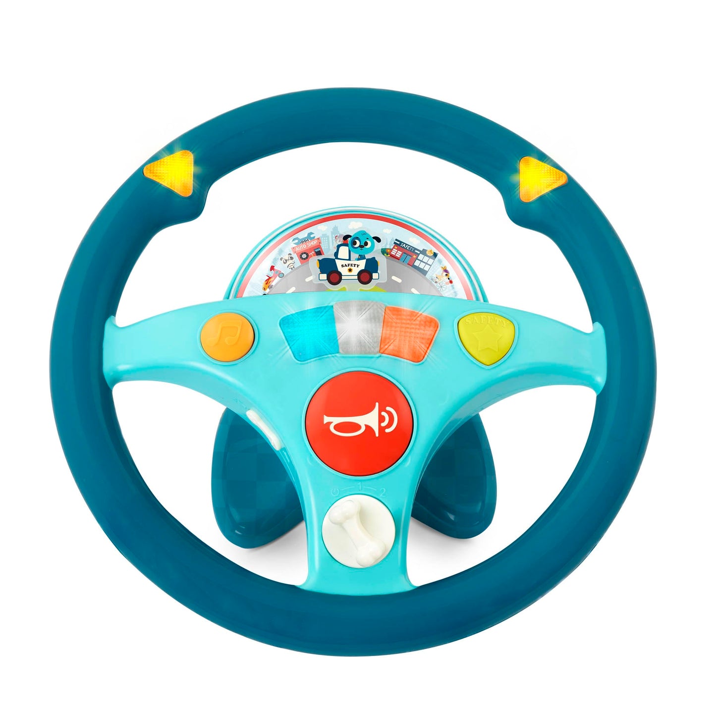 B. Toys Woofer'S Musical Driving Wheel - Pretend Play Steering Wheel With Music, Sounds & Lights For Toddlers, Kids 2 Years+