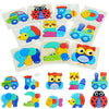 Qzmtoy Toddler Puzzles 10 Pack Wooden Puzzles For Toddlers,Montessori Puzzles For 1-3 2-4 Year Old,Infant Baby Learning Toys,Ani