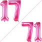 Katchon, Hot Pink 17 Balloon Numbers - Giant, 40 Inch | 17 Birthday Balloons | Hot Pink 17Th Birthday Decorations For Girls | Hot Pink 17 Balloons Numbers For Pink 17Th Birthday Party Decorations