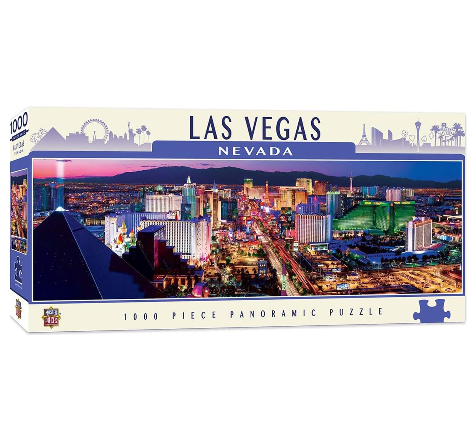 MasterPieces Cityscape Panoramics 1000 Puzzles Collection - Las Vegas 1000 Piece Jigsaw Puzzle