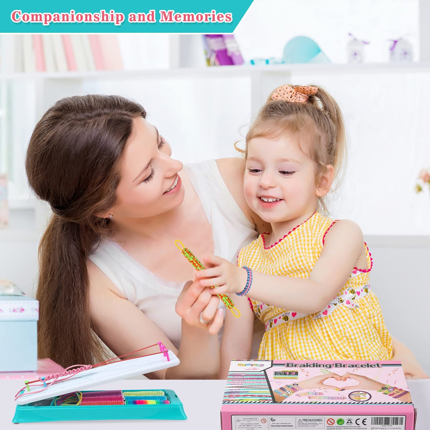 BEMITON Friendship Bracelet Making Kit, Arts and Crafts for Kids Ages 8-12, Best Birthday Gifts for Teen Girls, Travel Activity