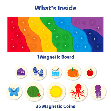 Skillmatics Magnetic Matching Activity - The Alphabet Rainbow, Preschool Learning Toy & Game For Kids, 35+ Magnetic Pieces, Gifts For Girls & Boys Ages 3, 4, 5, 6