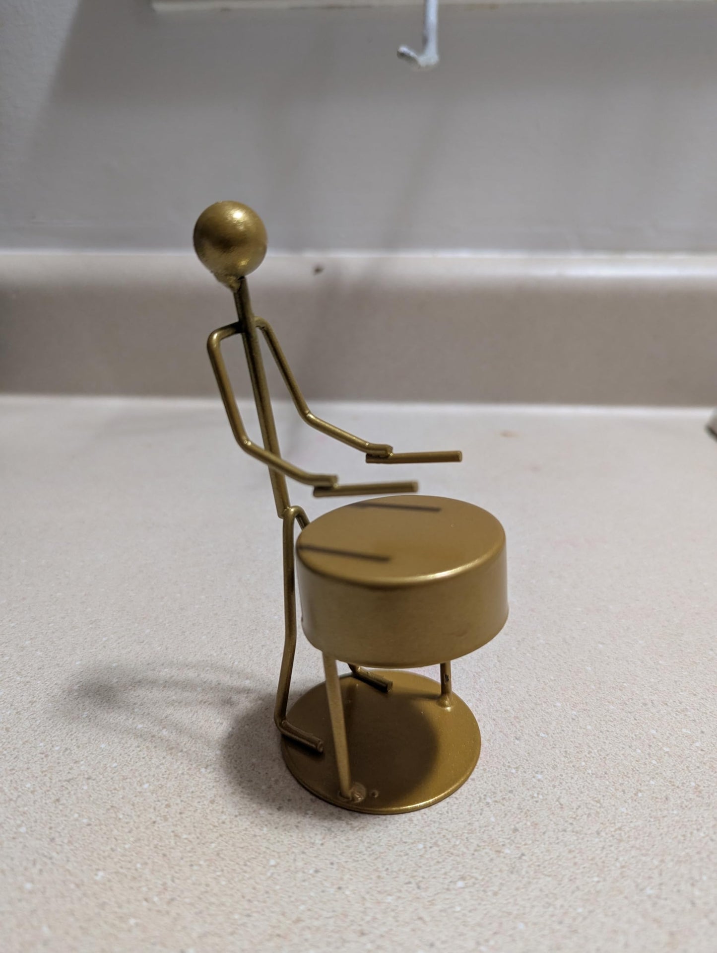 Kakesa Steel Drum Pan Player Figurine - Bronze Metalcraft Sculpture