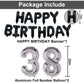 Naninuneno 38Th Black Silver Birthday Party Decorations For Men Women, Happy 38 Birthday Party Supplies With Black Happy Birthda
