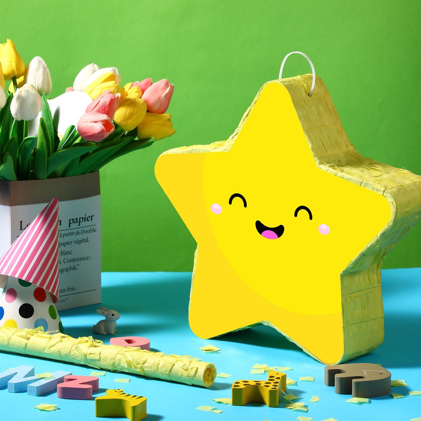 Hicarer Yellow Piata Star Piata for Kids Star Birthday Piata Star Yellow Foil Party Supplies Favors Piata Decor for Kids Birthda