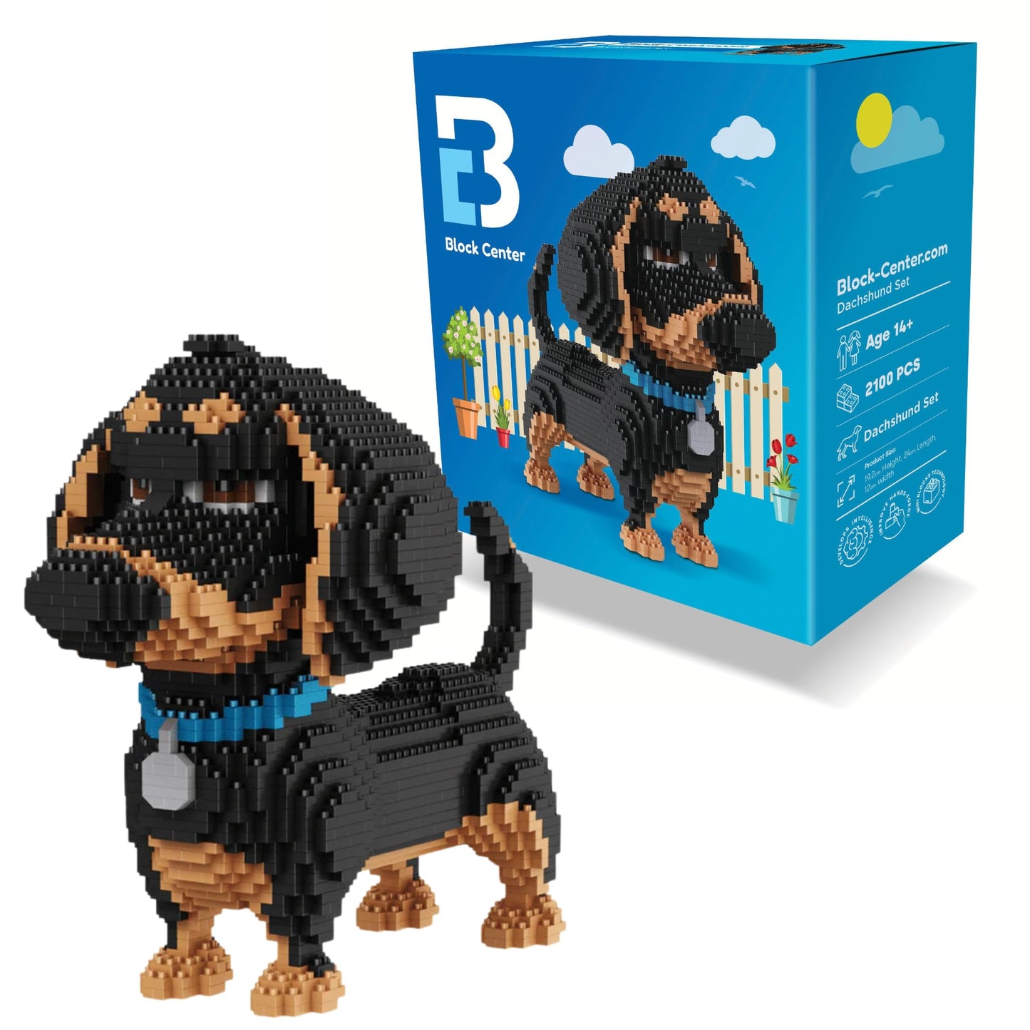 Block Center Dachshund Dog 2024 Edition 3D Puzzle 2100 Pieces Building Blocks Set - Mini Block Gift Kit For Kids And Adults (Dac