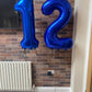 IWERP Foil Mylar Number 12 Balloon, 40 Inch Navy Blue Birthday Decoration for 12 Year Old Boys & Girls