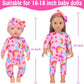 Ecore Fun 5 Sets Baby Doll Clothes And Headbands Baby Doll Accessories Set For 14 -16 Inch Doll, Total 10 Pcs Cute Pattern Jumpsuit Doll Clothes And Accessories For 15 Inch Baby Dolls 18 Inch Dolls