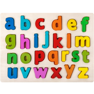 Alphabet Puzzle Wooden Puzzles for Toddlers 3 4 5 Year Old, ABC Puzzle Shape Alphabet Learning Puzzles Toys with Puzzle Board &