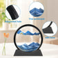 Moving Sand Art, 3D Liquid Motion Deep Sea Sandscape Color Quicksand Decor, Round Glass Flowing Circle Sand Art Sandscapes Pictu