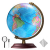 Ttktk Illuminated World Globe For Kids & Adults All Ages With Wooden Stand 7 In 1- Night View Stars Map Constellation Globe With
