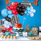 Race Car Balloons Arch Garland Kit Red Blue Black Checkered Flag Foil Balloon Racing Car Theme Two Fast 2Nd Birthday Race Car Theme Party Decorations Supplies For Boys