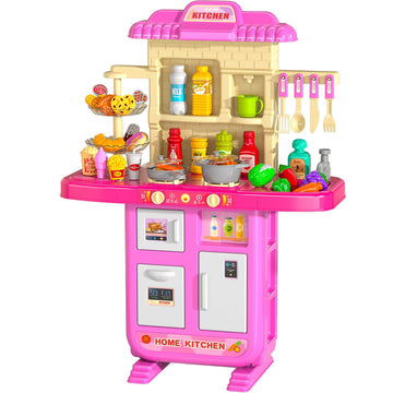 Temi Pretend Food Kitchen Toys For Kids Ages 4-8, Kitchen Set For Toddlers 1-3, Play Kitchen Accessories W/Real Sounds Light, Fo