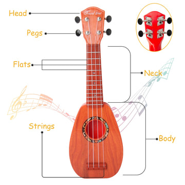 Yolopark 17' Kids Toy Guitar For Girls Boys, Mini Toddler Ukulele Guitar With 4 Strings Keep Tones Can Play For 3, 4, 5, 6, 7 Year Old Kids Musical Instruments Educational Toys For Beginner (Blue)