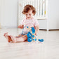 Hape Walk-A-Long Puppy Wooden Pull Toy | Push Pull Toy Puppy For Toddlers Can Sit, Stand And Roll. Rubber Rimmed Wheels For Easy Push And Pull Action, Blue