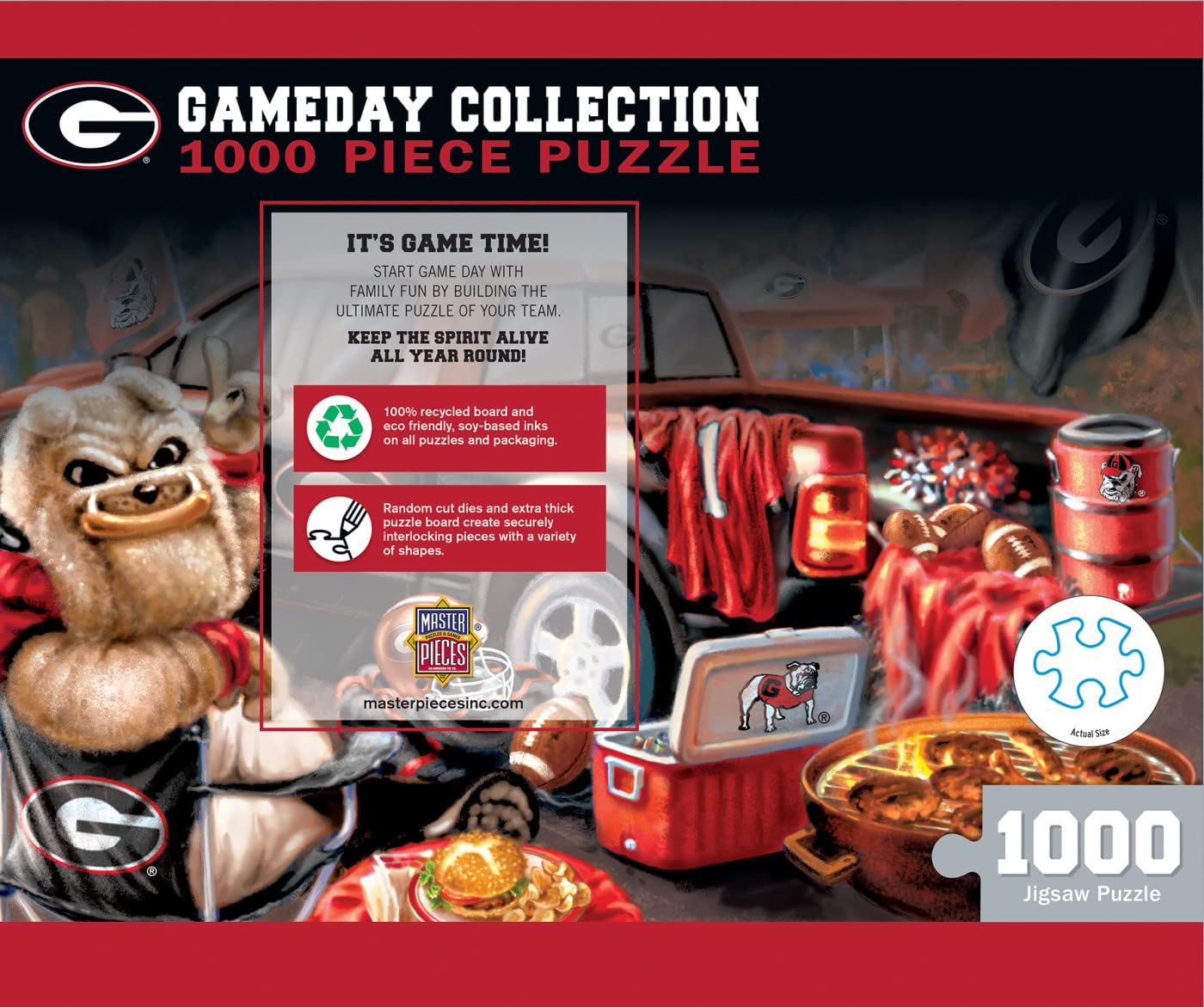 MasterPieces NCAA Gameday Puzzles Collection - Georgia NCAA Gameday Collection 1000 Piece Jigsaw Puzzle  19.25 x 26.75
