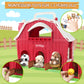 Letapapa Farm Animals Big Barn Toy, Educational Montessori Playset, Red, for Toddlers 1-3 Years, Model LE-GCplayset-10
