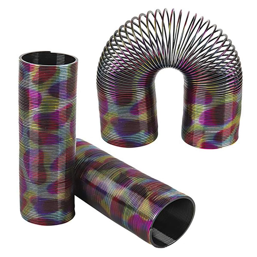 The Dreidel Company Coil Spring, Super Long Rainbow Metallic, Goody Bag Fillers, Party Favor For Kids, 6' (2-Pack)
