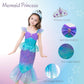 Danvren Princess Dress Up Little Girls Mermaid Tail Costume Toddler Mermaid Dress Halloween Costumes with Crown