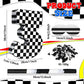 Lewtemi Race Car Number Piata Small Checkered Race Car Birthday Party Decoration Black and White Racing Piata with Stick Confett