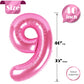 Pink Number 9 Balloon 40 Inch, 9 Balloon Number, 9Th Birthday Decorations, Pink Party Supplies For Boys Girls
